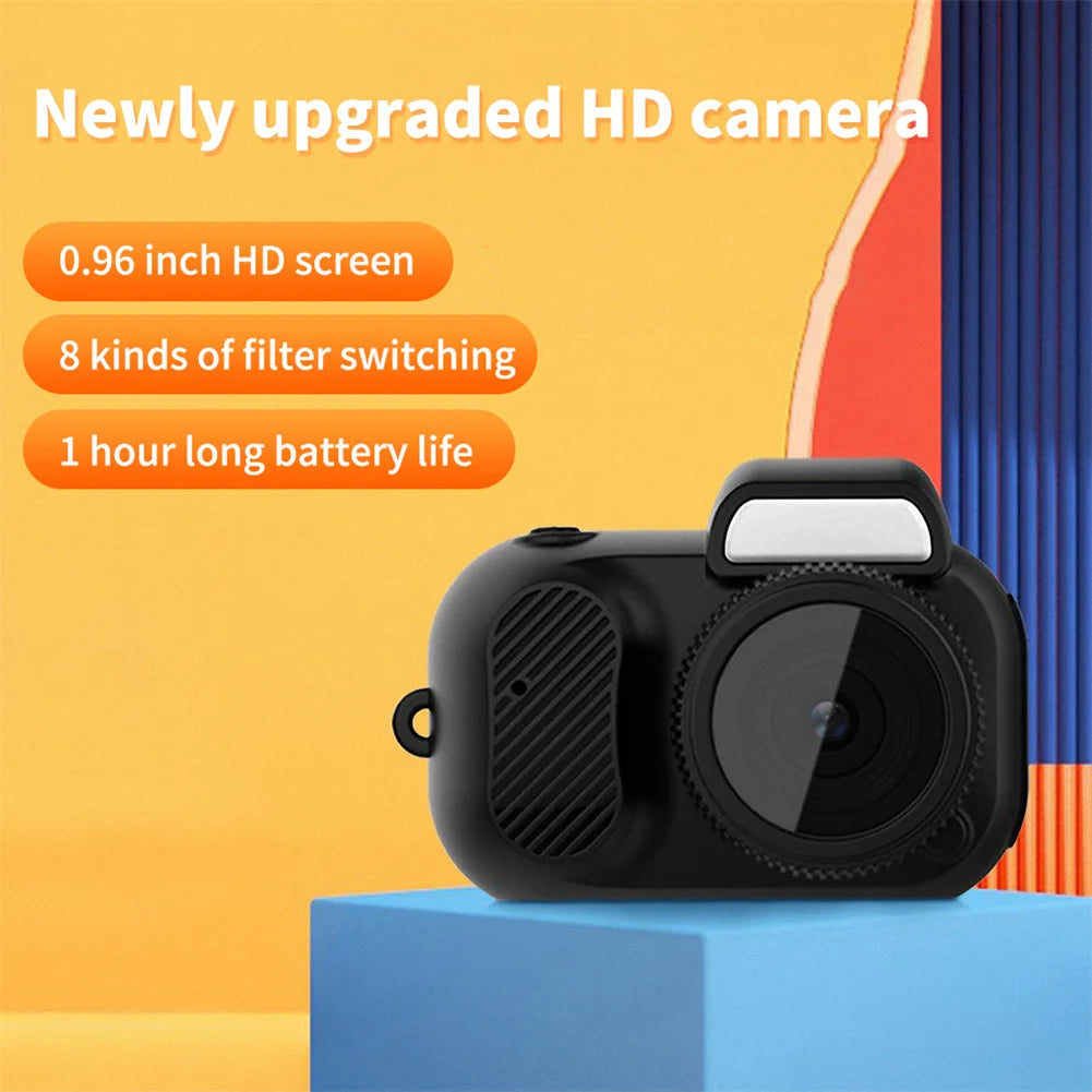 Y3000 Mini Digital Camera Loop Recording Portable HD Camera with 0.96 Inch Screen 8 Filter Effects for Kids Beginner